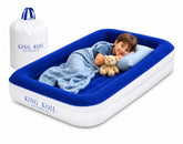King Koil front view of kids air mattress showing low profile and safe access