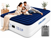 KINGJERRY queen air mattress front profile shows sturdy elevated comfort