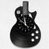 KingLive front view of guitar vinyl clock showing shape and timekeeping benefit