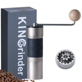 KINGrinder K6 front view showing sleek metal body and compact design, durable and portable
