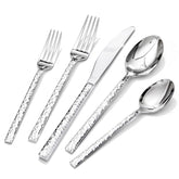KINGSTONE front view of complete 60-piece flatware set showcasing full service