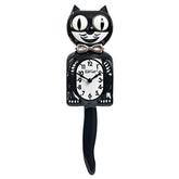Kit Cat Klock front view showcasing black tuxedo finish and animated charm