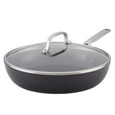 KitchenAid front view matte black pan showing shape and everyday versatility