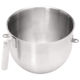 KitchenAid 8-quart mixing bowl front view showing brushed stainless finish and capacity benefit