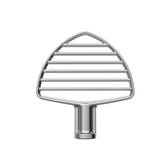 KitchenAid pastry beater front view showing stainless-steel design and durability