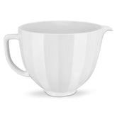 KitchenAid front view of white shell ceramic bowl shows elegant matte finish and fit