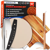 KitchenStar front packaging of the 6-inch pizza stone set showing full kit benefits