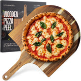 KitchenStar front view of full 16-inch peel shows generous surface and handle benefit