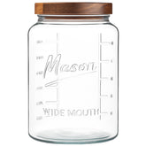 kitchentoolz jar front view showing clean glass and wood lid benefit: stylish storage