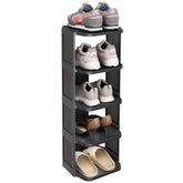 Kitstorack front view assembled shows tidy shoe organization and space saving