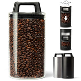 KIVY front view of glass canister showing clear storage benefit