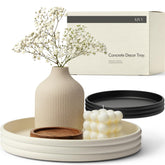 KIVY round concrete tray front view showing clean minimalist look and balance