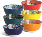 K KitchenTour front view of six colorful bowls showing vibrant patterns and coordinated set
