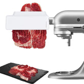 Kltchonald front view of tenderizer attachment showing fit and benefit of easy installation