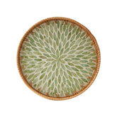 Kmelep round rattan tray front view showing shape and practical design