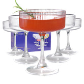 KMIGRUAN front packaging showing six 11oz ribbed coupe glasses and premium box, great gift