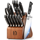 KnifeSaga front view of full 15-piece block set for organized storage