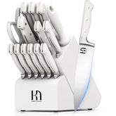KnifeSaga front view block displaying full 15-piece set and organized storage benefit