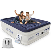 KNZZO queen air mattress front view showing comfort and raised height