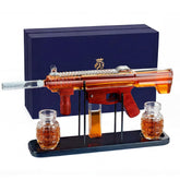 Kollea gun-shaped decanter front view showcasing bold design and gifting appeal