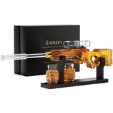 Kollea front view of gun-style decanter, dramatic centerpiece and gifting appeal
