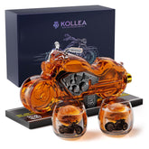 Kollea motorcycle decanter front view showcasing bold design and bar appeal