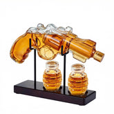 Kollea revolver decanter front view showing unique design and display appeal