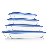 KOMUEE front view of set with blue lids, clear presentation and organized storage