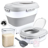 Komzon front view showing full bin and tidy pantry storage benefit