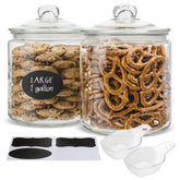 KooK front view of two glass jars showing clear storage and airtight lids, neat organization