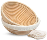 Kook front packaging showing two 9-inch banneton baskets and accessories, ready to use