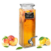 KooK front view of clear rectangular jar showing capacity and style