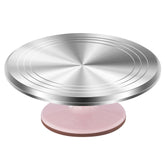Kootek front view pink turntable showing sturdy aluminum and stable base benefit