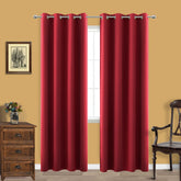 KOUFALL front view of red blackout curtain set showing full panel benefit