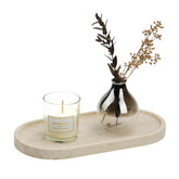Koville travertine tray front view showcasing natural elegance and organization