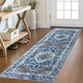 KOZYFLY front view showing blue boho runner and balanced color palette benefit