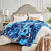 Krifey front view of blue oversized blanket showing plush finish and brand appeal