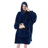 Krifey front view oversized hoodie showing roomy fit and hood for cozy coverage