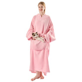 Krifey wearable blanket hoodie front view showing oversized fit and cozy style benefit