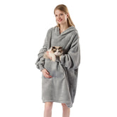 Krifey front view oversized hoodie showing relaxed fit and hood for lounging