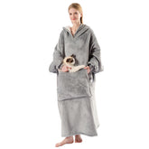 Krifey front view showing oversized hoodie and full coverage for comfortable lounging