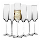 Krosno front view of six flutes showing elegant packaging and presentation benefit