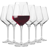 Krosno front view of six glass set showing elegant silhouette and clarity