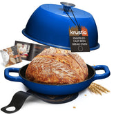 Krustic Dutch oven front view showing pot and lid, highlights versatile cooking