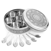 KSJONE front view of masala dabba showing neat organization and stylish finish