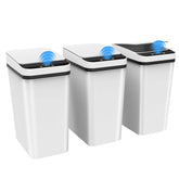 Kssvzz front view of three automatic bins showing coordinated placement and convenience