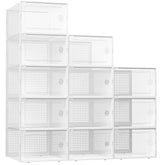 Kuject front view of 12-pack clear boxes showing neat organization benefit