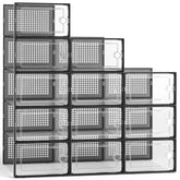 Kuject front view clear shoe box showing organized shoes and fast selection benefit