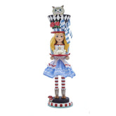 Kurt S. Adler Alice nutcracker front view showing colorful costume and tea set accessory