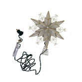 Kurt S. Adler front view of 6-point Capiz star treetop showing elegant shape and glow